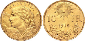 Switzerland 10 Francs 1915 B