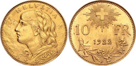 Switzerland 10 Francs 1922 B