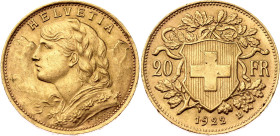 Switzerland 20 Francs 1922 B