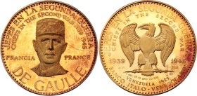 Venezuela Gold Medal "Chiefs In The Second War - Charles de Gaulle" 1979 NI