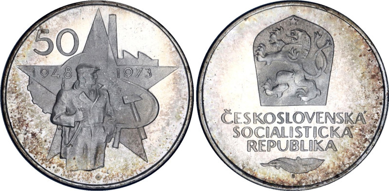 Czechoslovakia 50 Korun 1973 

KM# 78, N# 12637; Silver., Proof; 25th Annivers...