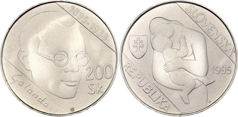 Slovakia 200 Korun 1995 

KM# 25, N# 23344; Silver; 100th Anniversary - Birth ...