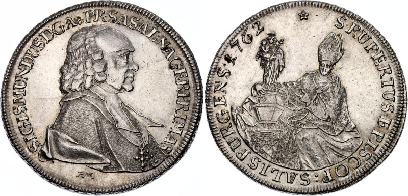 Austrian States Salzburg 1 Taler 1762 FM 

KM# 395.3, Dav. 1254A; Silver 27.96...