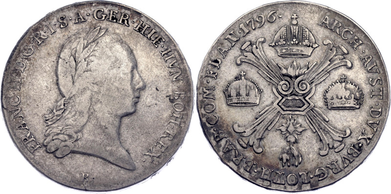 Austrian Netherlands 1 Kronenthaler 1796 B 

KM# 62.1, N# 23333; Silver; Franz...