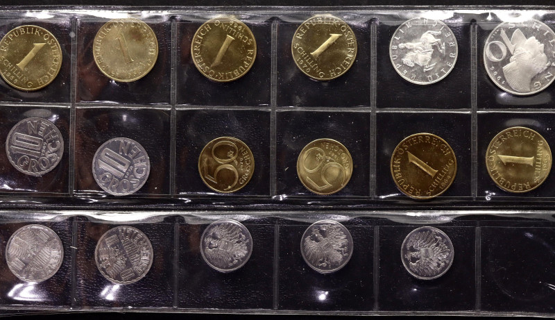 Austria Lot of 17 Proof Coins 1965 - 1970 

2 Groschen 1965, 1968, 1969, 10 Gr...