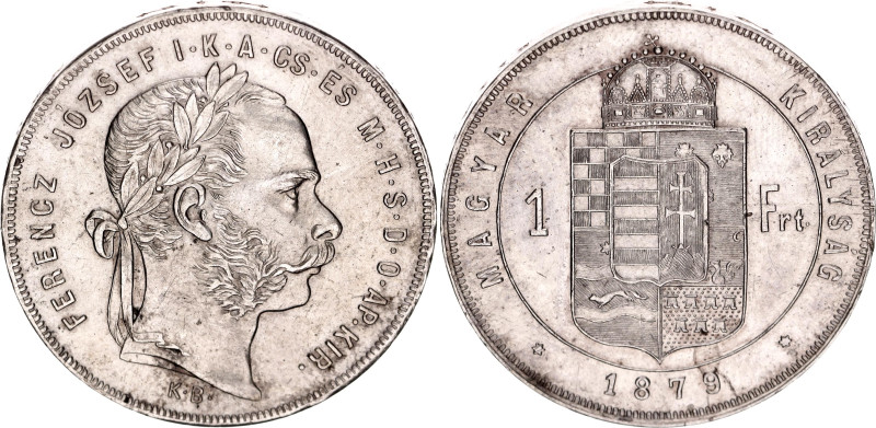 Hungary 1 Forint 1879 KB

KM# 453, ÉH# 1464, N# 4736; Silver; Franz Joseph I; ...