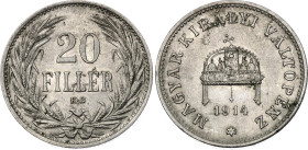 Hungary 20 Filler 1914 KB