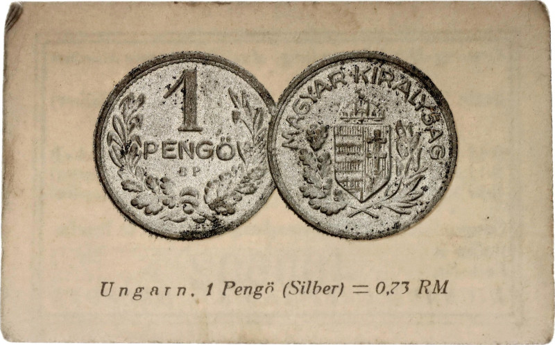 Hungary 1 Pengo 1926 - 1939 (ND) Foil Coin Card

KM# 510, N# 7920; Rare German...