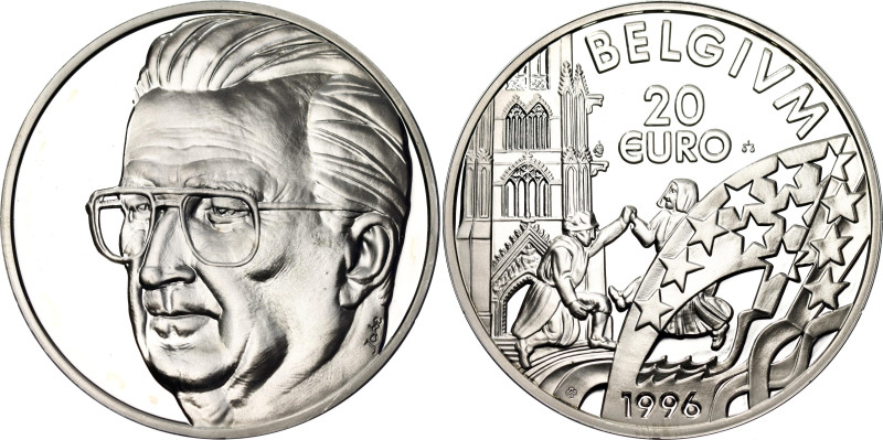 Belgium 20 Euro 1996 

N# 161745; Silver., Proof; Euro Series; Albert II; Mint...