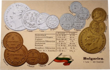 Bulgaria Post Card "Coins of Bulgaria" 1912 - 1937 (ND)
