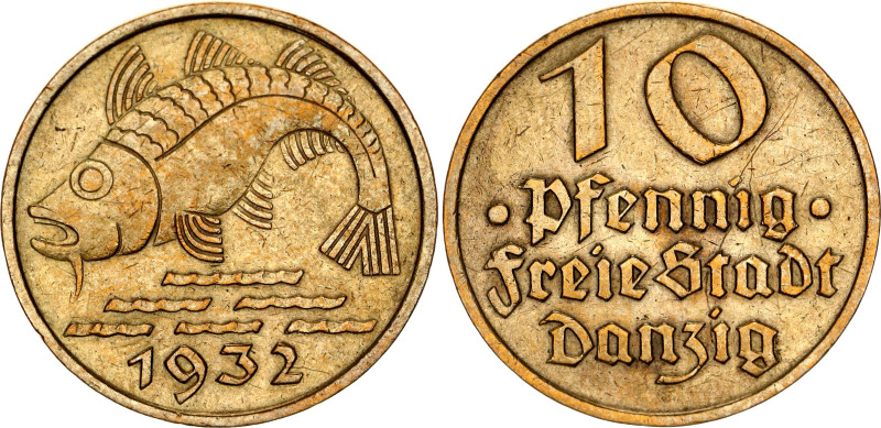 Danzig 10 Pfennig 1932

KM# 152, N# 6264; Aluminium-bronze; Berlin Mint; XF+