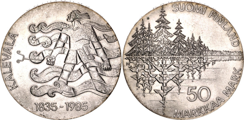 Finland 50 Markkaa 1985 

KM# 62, N# 45639; Silver; National Epic - The Kaleva...