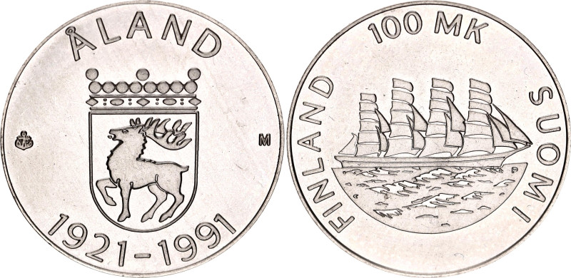 Finland 100 Markkaa 1991 

KM# 70, N# 60285; Silver; 70th Anniversary of Auton...