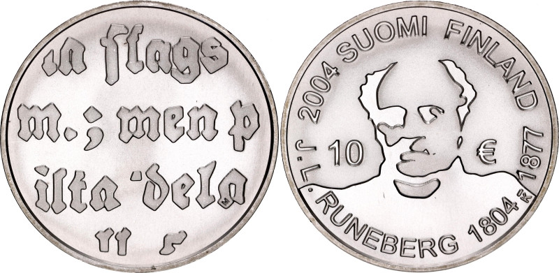 Finland 10 Euro 2004 

KM# 115, N# 13328; Silver ; 200th Anniversary of Johan ...