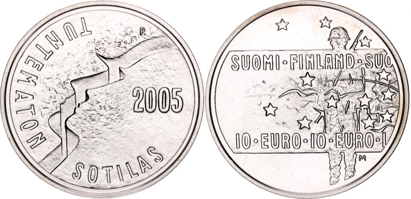 Finland 10 Euro 2005 

KM# 122, N# 13331; Silver; "The unknown Soldier" - Finn...