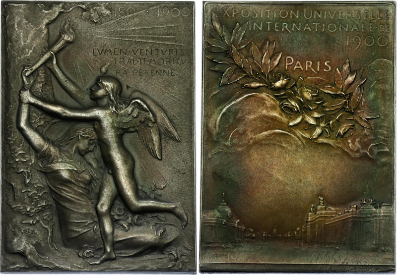 France Bronze Plaquette "Exposition Universelle 1900" 1900 

Bronze 35.05 g., ...