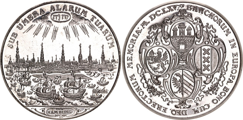German States Hamburg Silver Medal "10 Dukats" 1689 (1973) 

X# M1, N# 320403;...