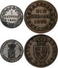 German States Nassau 2 x 1 Kreuzer 1838 - 1861