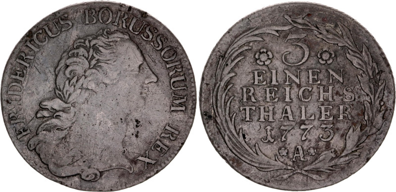 German States Prussia 1/3 Reichsthaler 1773 A 

KM# 303, N# 27222; Silver; Fre...