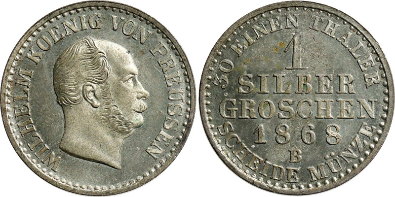 German States Prussia 1 Silber Groschen 1868 B 

KM# 485, N# 8272; Billon; Wil...