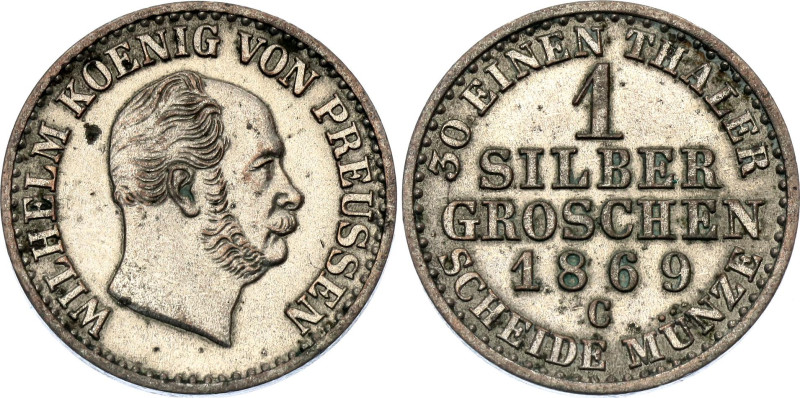 German States Prussia 1 Groschen 1869 C 

KM# 485, N# 8272; Billon; Wilhelm I;...