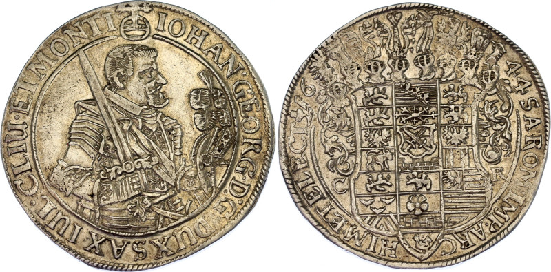 German States Saxony-Albertine 1 Taler 1644 CR 

KM# 425, Dav. 7612, N# 32831;...