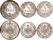 Germany - Empire Lot of 3 Coins 1913 - 1915 A