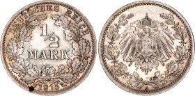 Germany - Empire 1/2 Mark 1915 A