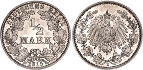 Germany - Empire 1/2 Mark 1915 E
