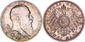 Germany - Empire Baden 2 Mark 1902