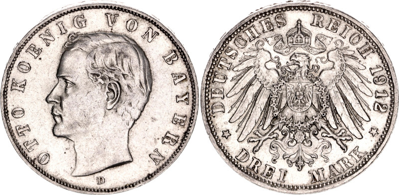 Germany - Empire Bavaria 3 Mark 1912 D 

KM# 996, N# 7937; Silver; Otto; XF+