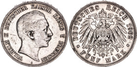 Germany - Empire Prussia 5 Mark 1902 A