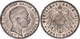Germany - Empire Prussia 3 Mark 1911 A