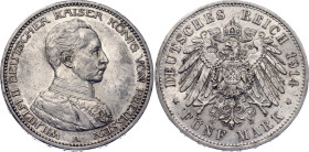 Germany - Empire Prussia 5 Mark 1914 A