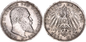 Germany - Empire Wurttemberg 3 Mark 1911 F