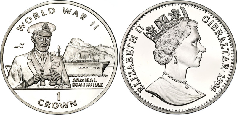 Gibraltar 1 Crown 1994 PM 

KM# 261a, N# 201034; Silver, Proof; Elizabeth II; ...