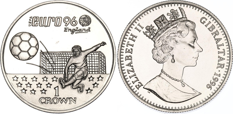Gibraltar 1 Crown 1996 PM

KM# 359, N# 71310; Copper-nickel; Elizabeth II; 199...