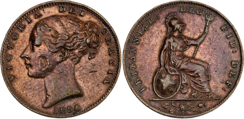 Great Britain 1 Farthing 1854 

KM# 725, N# 5501; Copper; Victoria; VF/XF