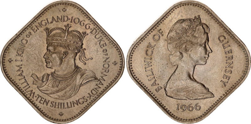 Guernsey 10 Shillings 1966 

KM# 19, N# 10988; Copper-nickel; Elizabeth II; 90...