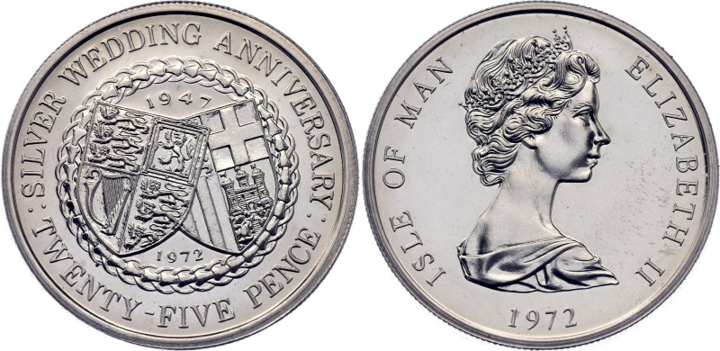 Isle of Man 25 Pence 1972

KM# 25, N# 16095; Copper-nickel; Elizabeth II; 25th...