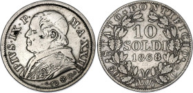 Italian States Papal States 10 Soldi 1868 R (XXIII)