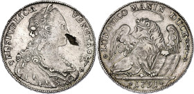 Italian States Venice 1 Tallero 1791 Flan Defect Error