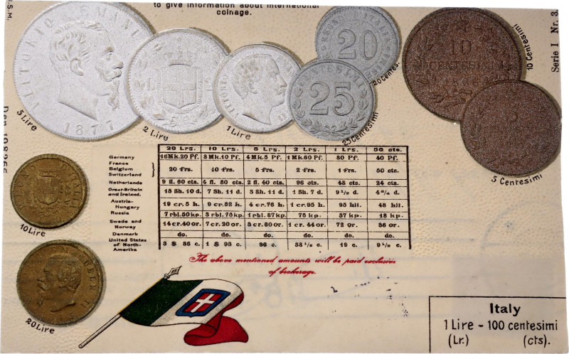 Italy Post Card "Coins of Italy" 1904 - 1912 (ND)

Italy Coinage Postcard; Cur...