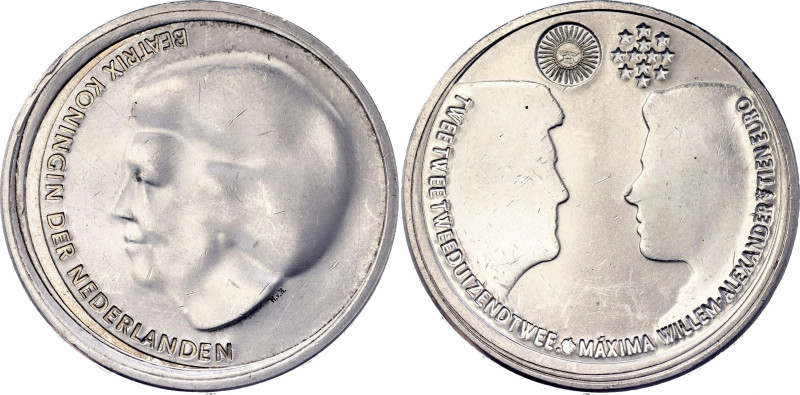 Netherlands 10 Euro 2002

KM# 243, N# 13305; Silver; Beatrix; Royal Wedding of...