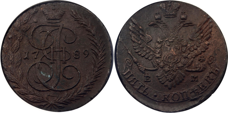 Russia 5 Kopeks 1789 EM NGC UNC

Bit# 643; Copper; UNC Details Env. Damage