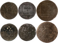 Russia - Moldovia & Wallachia Lot of 3 Coins 1771 - 1773