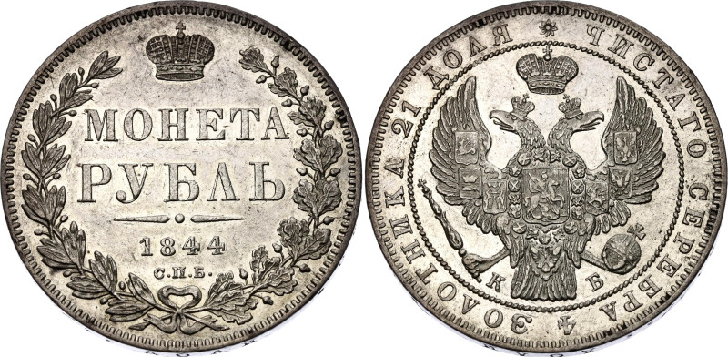 Russia 1 Rouble 1844 СПБ КБ

Bit# 205; Silver 20.50 g.; AUNC/UNC with hairline...