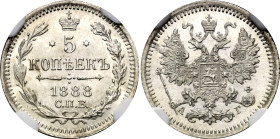 Russia 5 Kopeks 1888 СПБ АГ NGC MS66