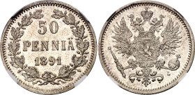 Russia - Finland 50 Pennia 1891 L NGC MS62