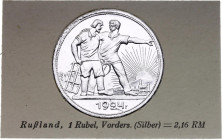 Russia - USSR 1 Rouble 1924  Foil Coin Card